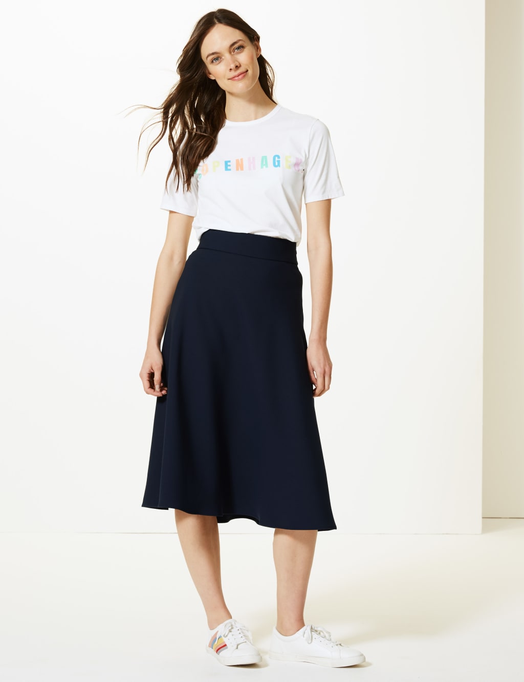 Navy skirt m&s discount