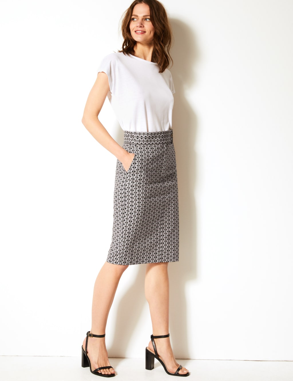 White pencil skirt m&s on sale