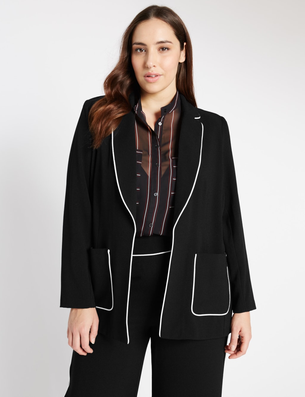 PLUS Contrast Piping Jacket 1 of 4