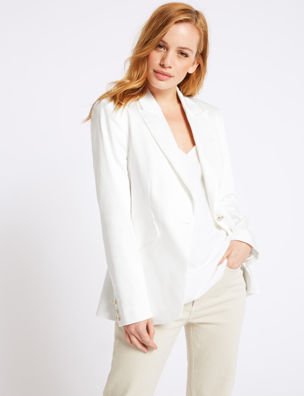 PETITE Cotton Rich Blazer M S Collection M S
