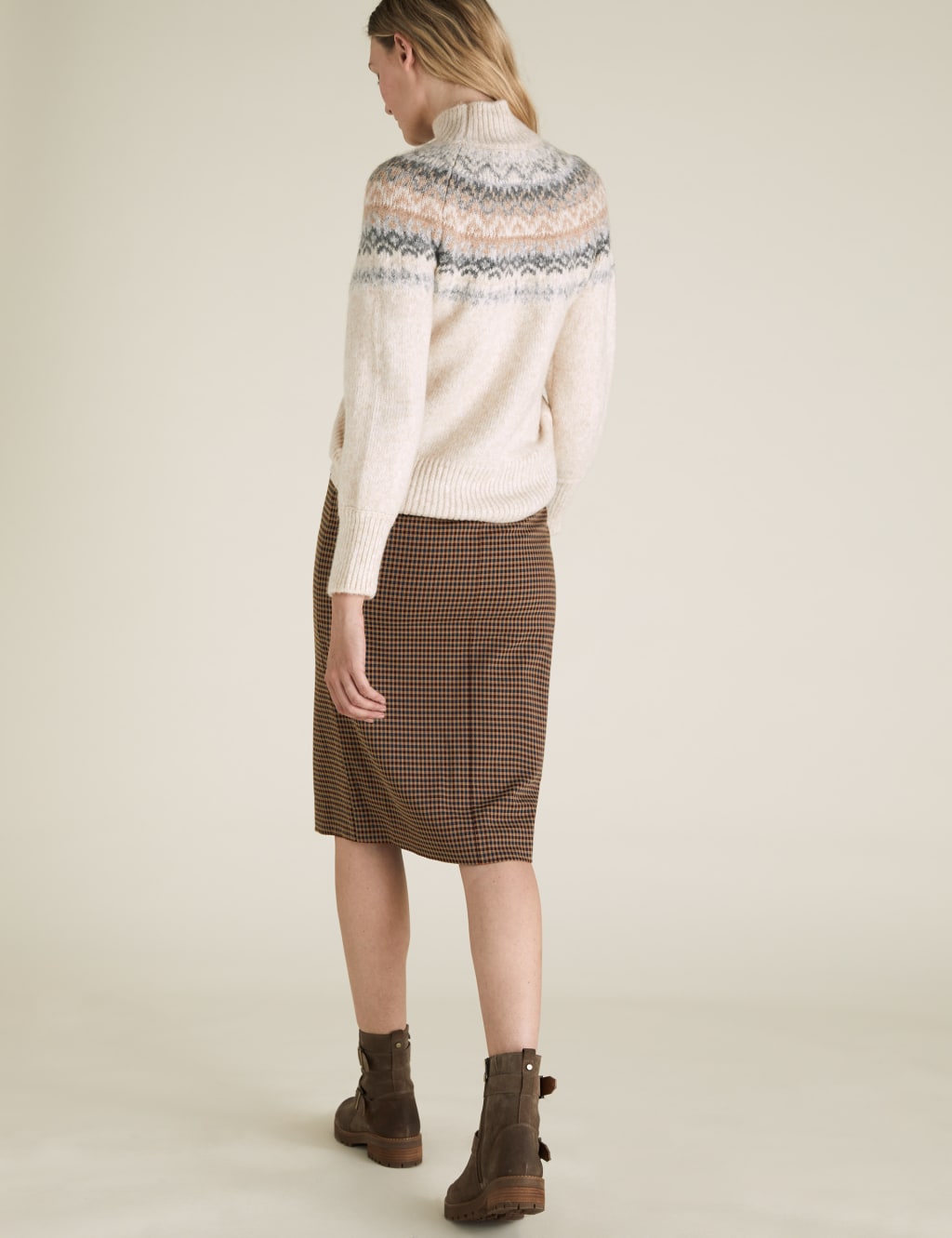 Checked Knee Length Pencil Skirt 4 of 4