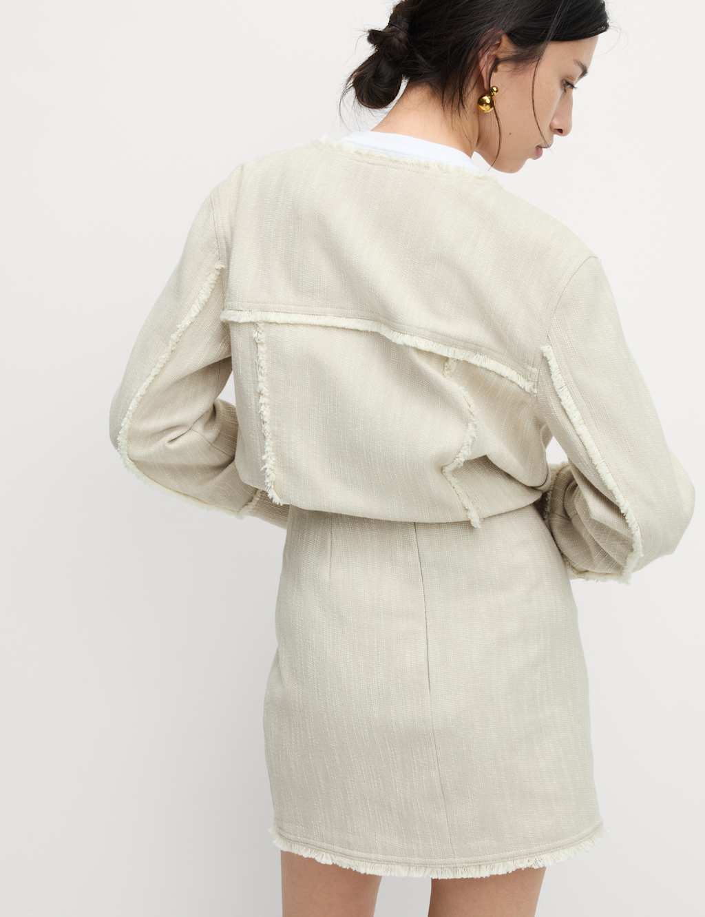 Pure Cotton Frayed Seam Mini Skirt 3 of 5