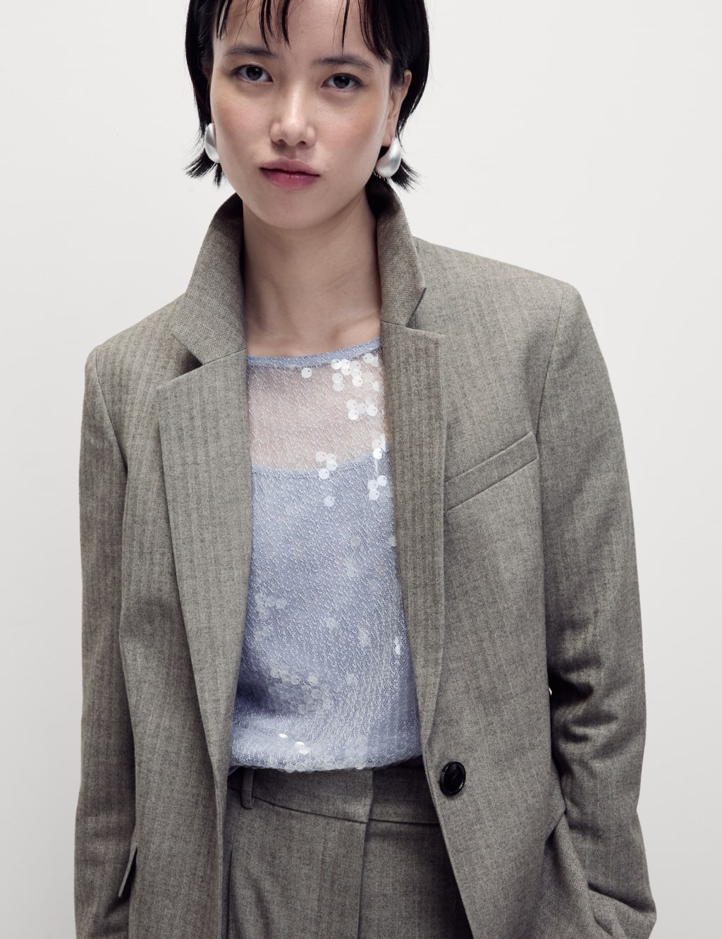 Gray herringbone blazer new arrivals