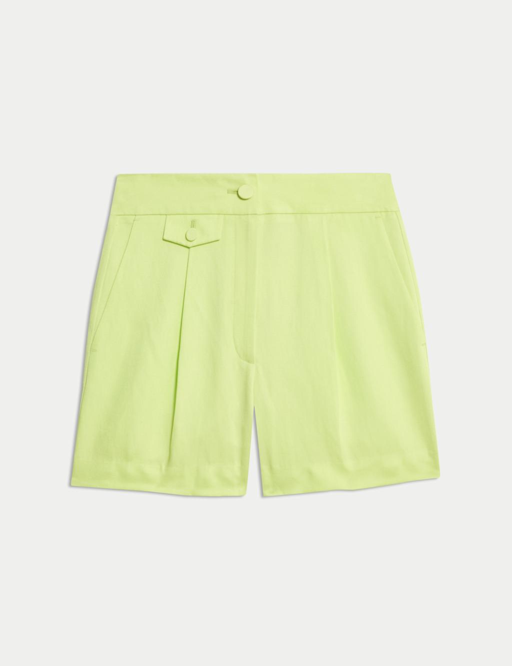 Linen Blend Twill High Waisted Shorts 2 of 7