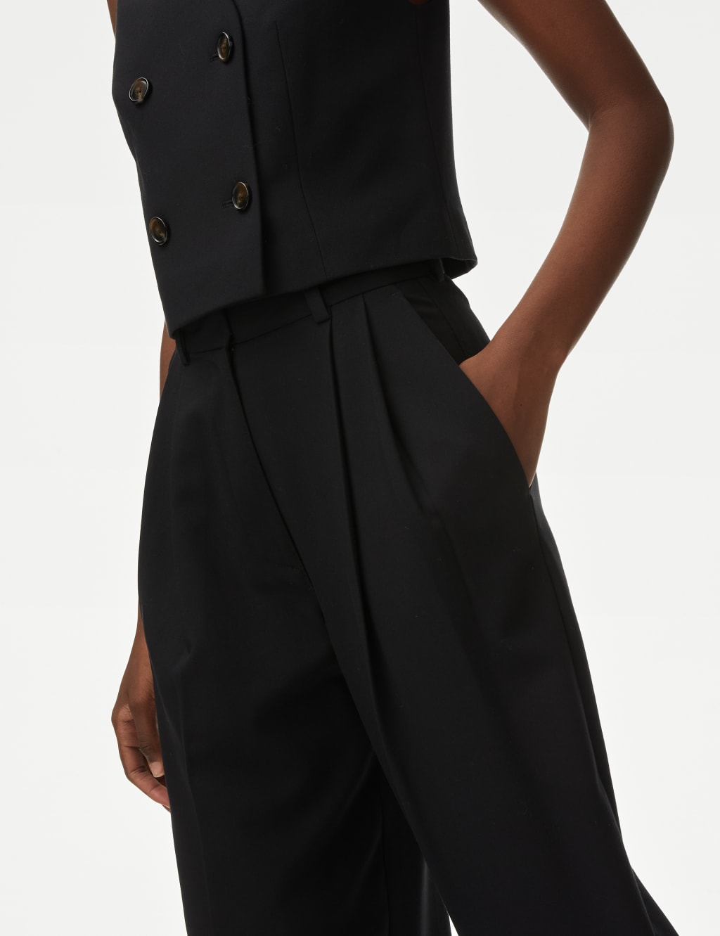 Color plus pleated trousers best sale