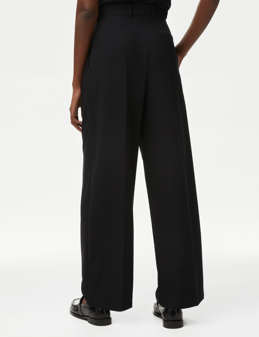 Women's front pleated trousers sales