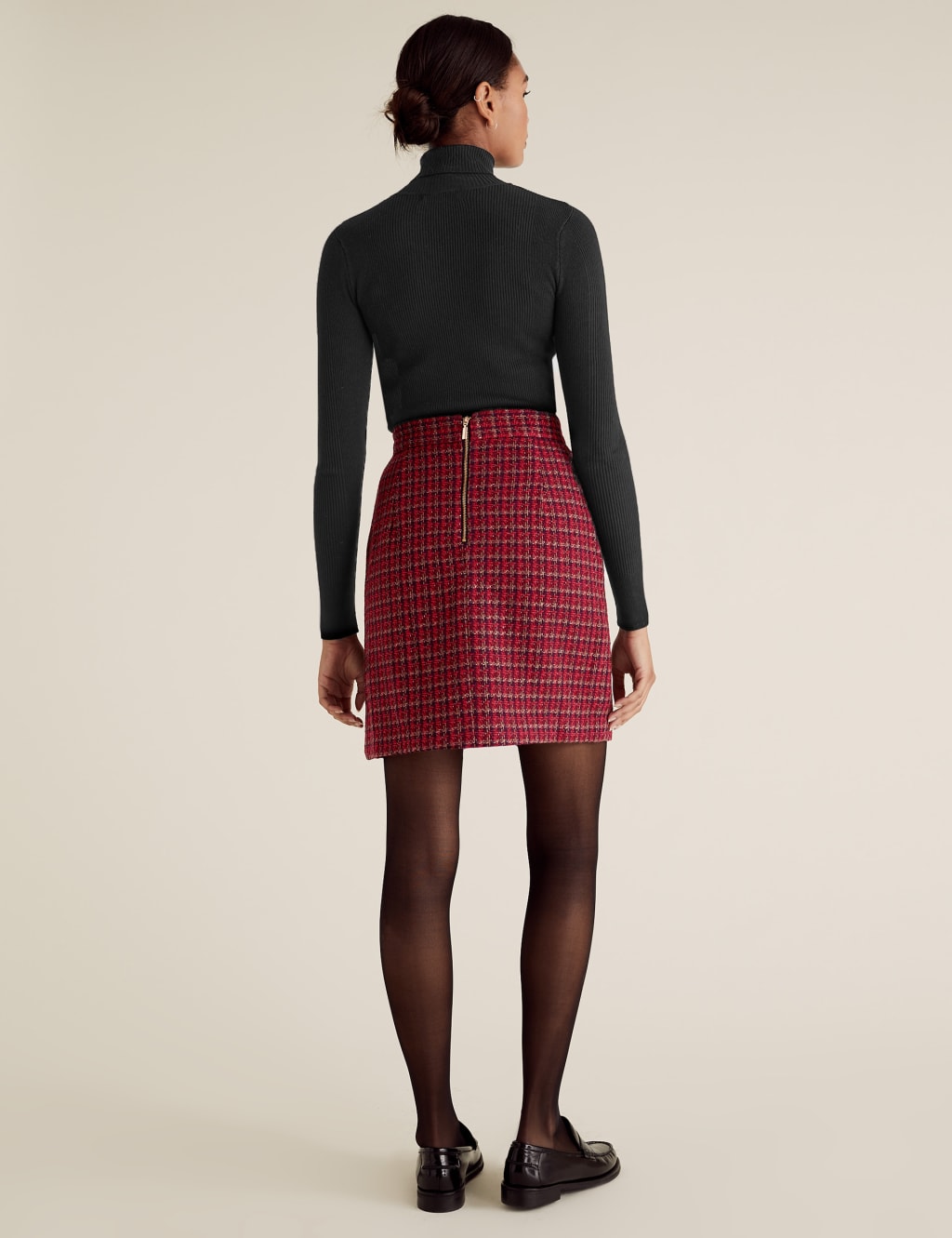 Tweed skirt m&s on sale