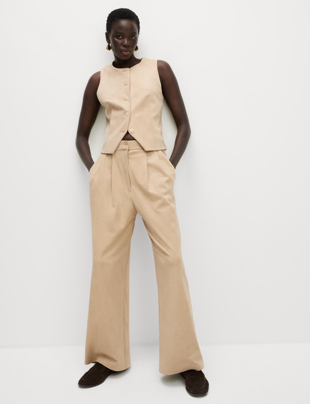 Faux Suede Wide Leg Trousers 6 of 6