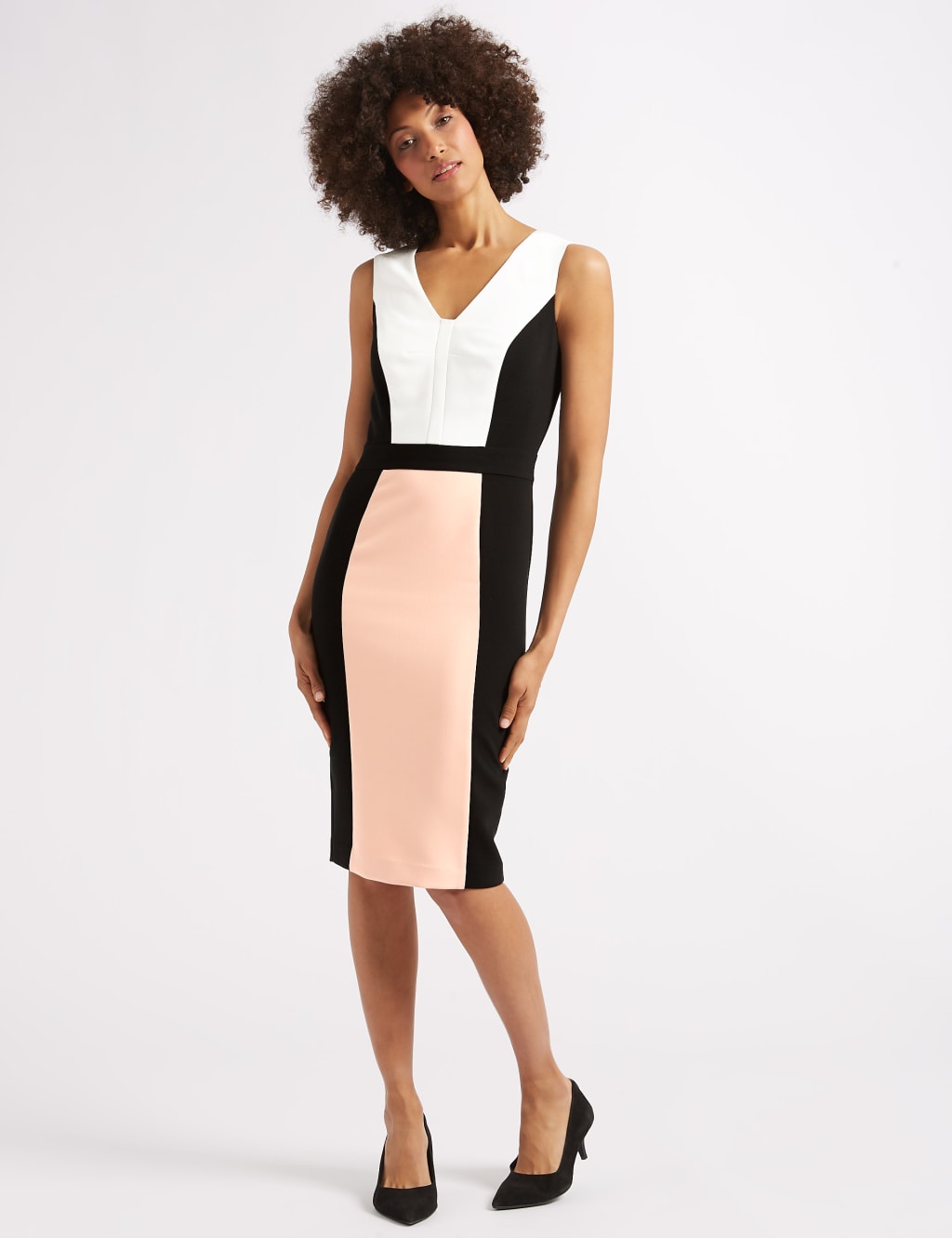 Colour Block Midi Pencil Dress 1 of 5