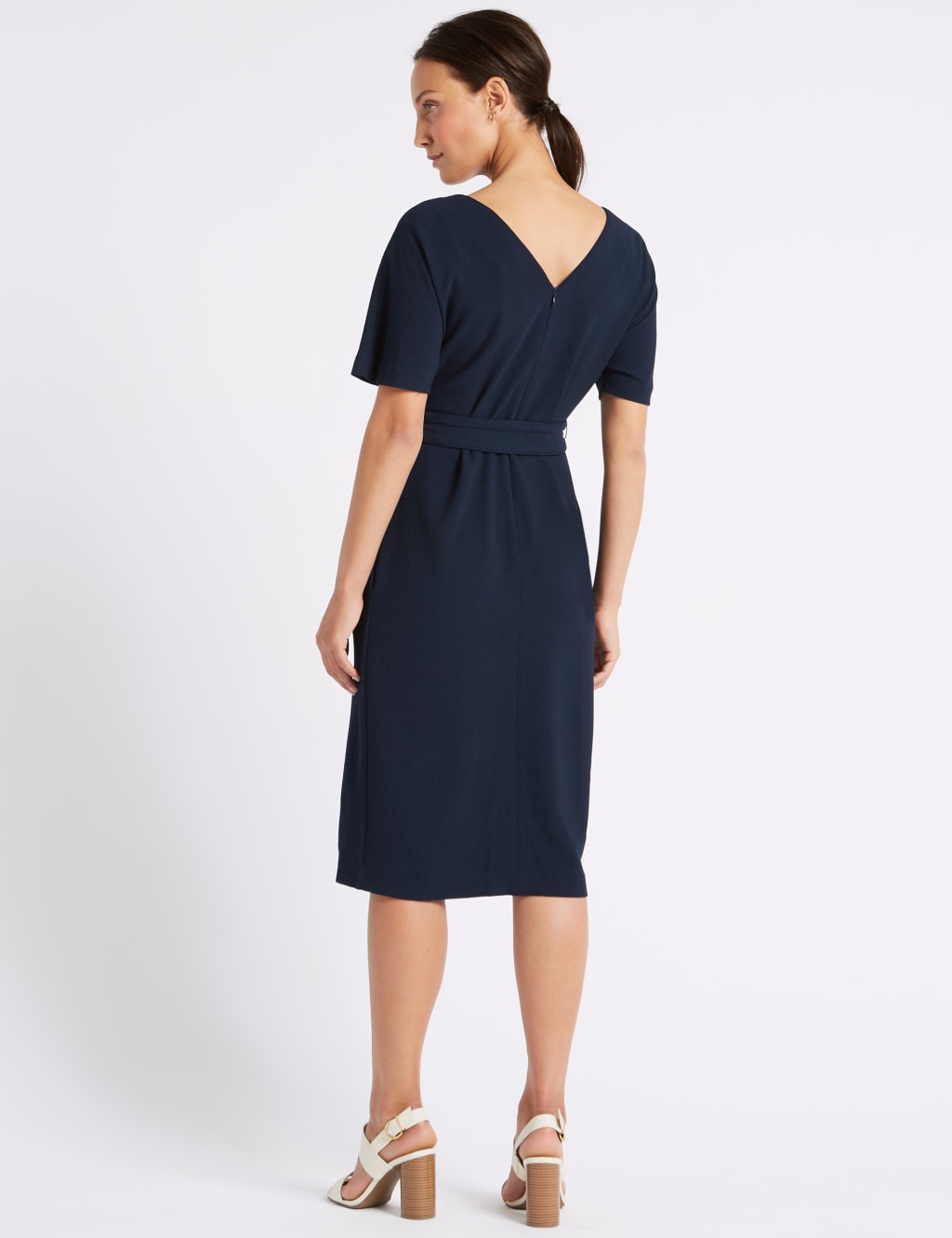Kimono sleeve tie waist wrap dress best sale