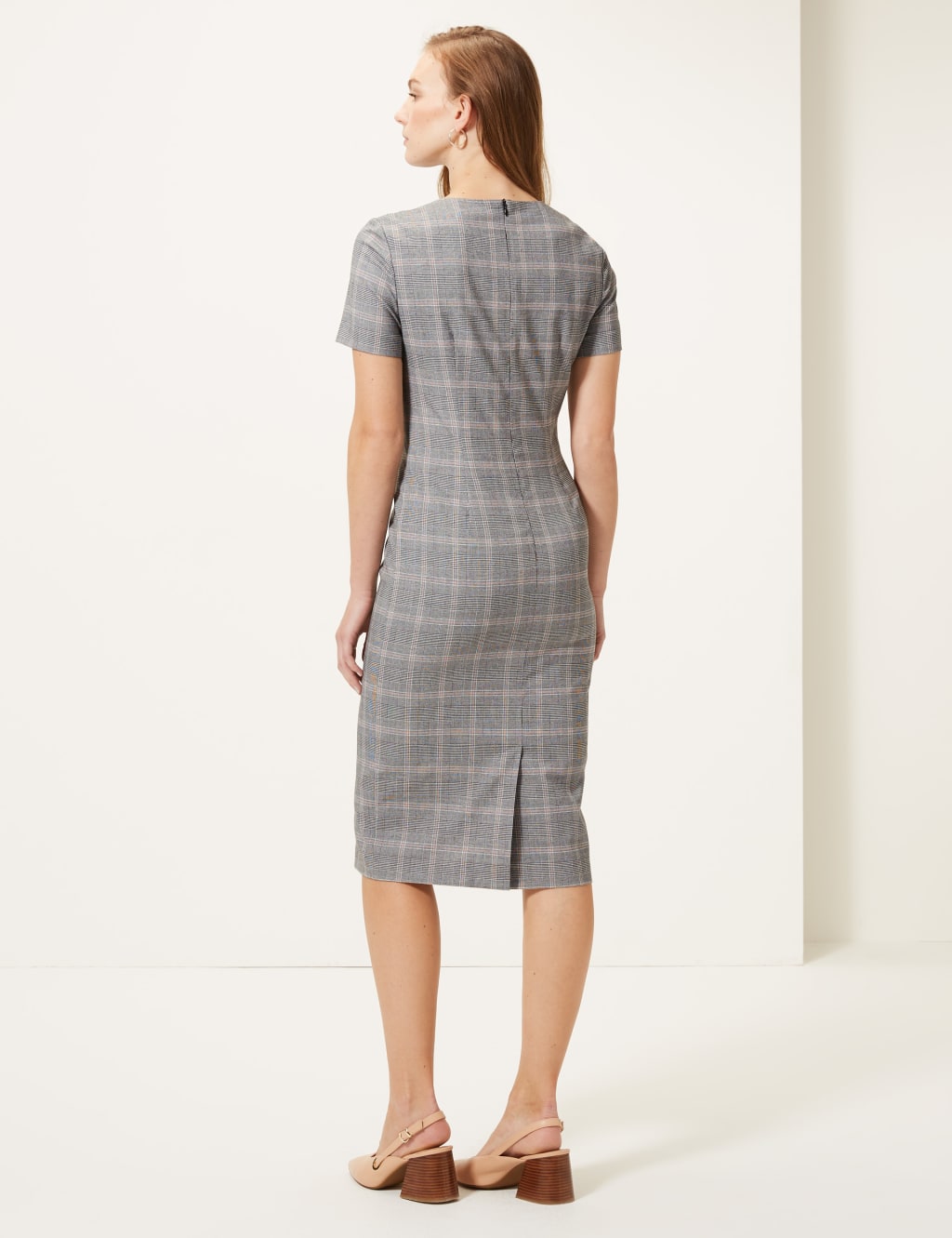 Checked Short Sleeve Bodycon Dress 4 of 4