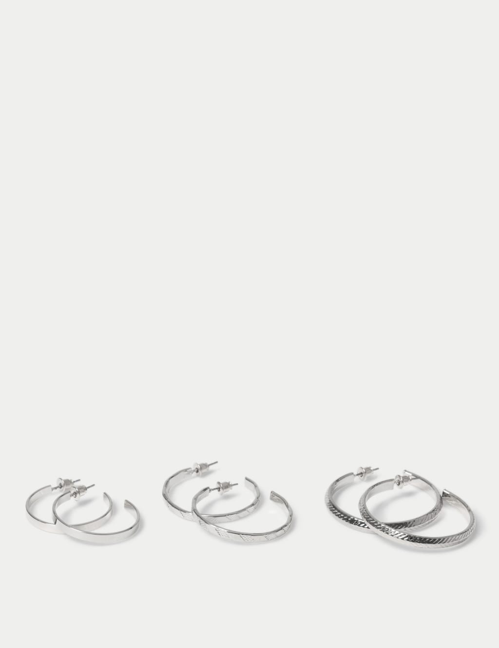 3 Pack Silver Hoop 2 of 3