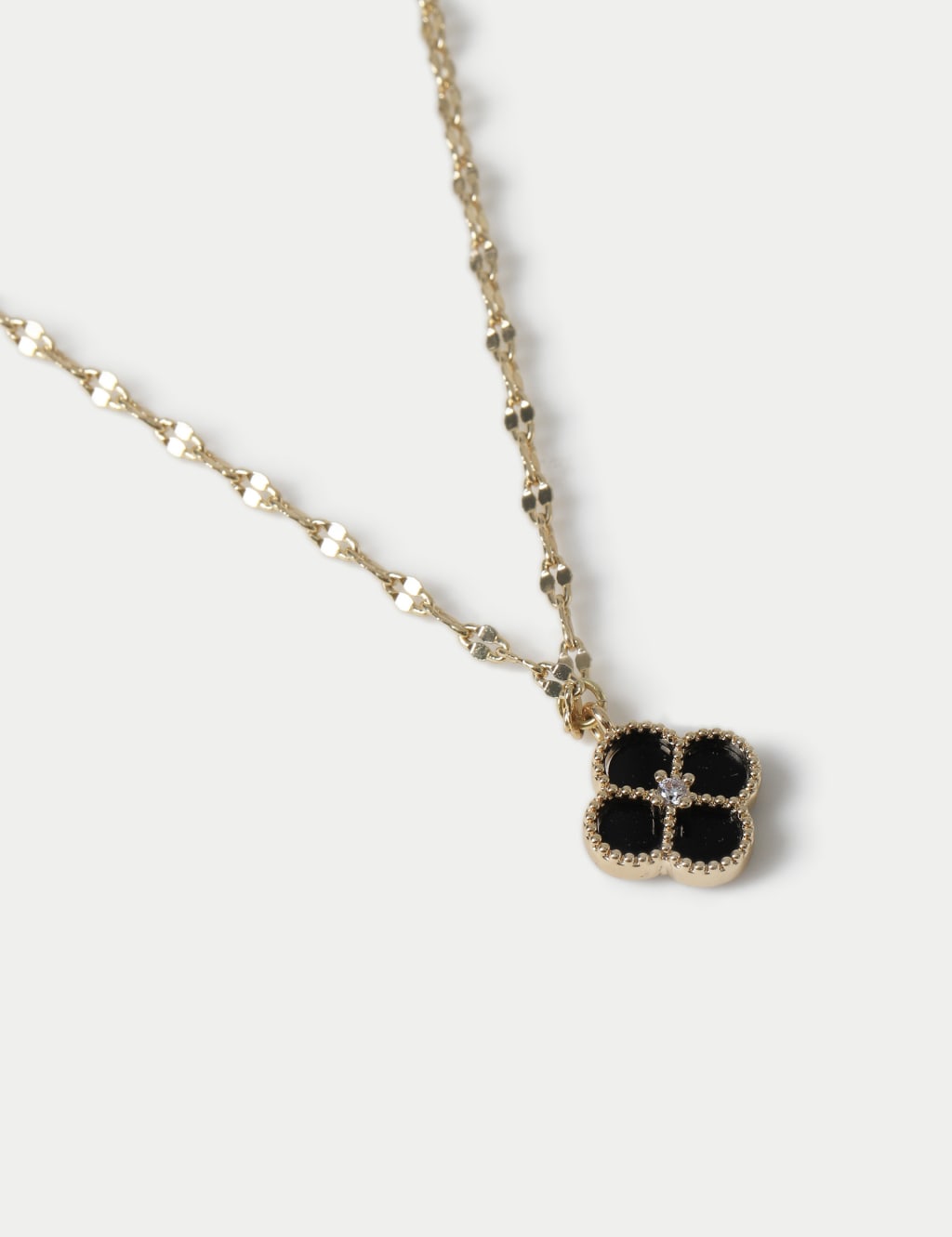 Black Flower Ditsy Necklace 2 of 2