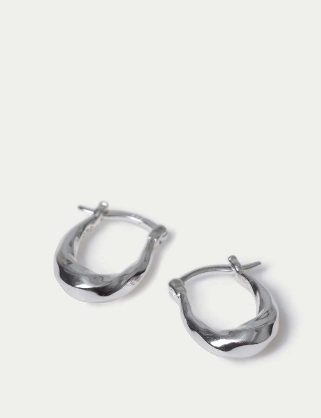 Sterling Silver Small Etched Hoops Autograph M S