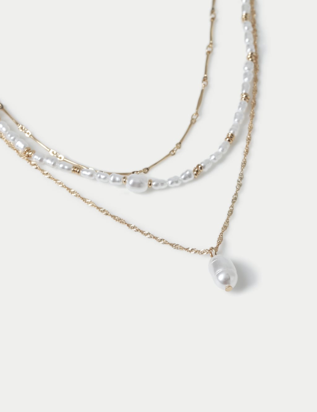 Gold Tone Pearl Detail Layering Neckwear 2 of 2