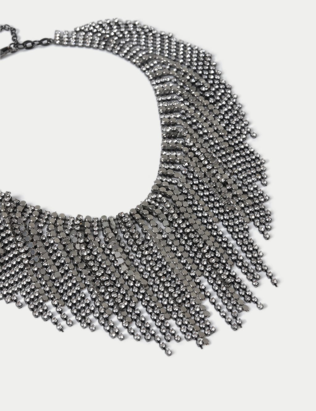 Gunmetal and Cup chain Statement Fringe Necklace 3 of 3
