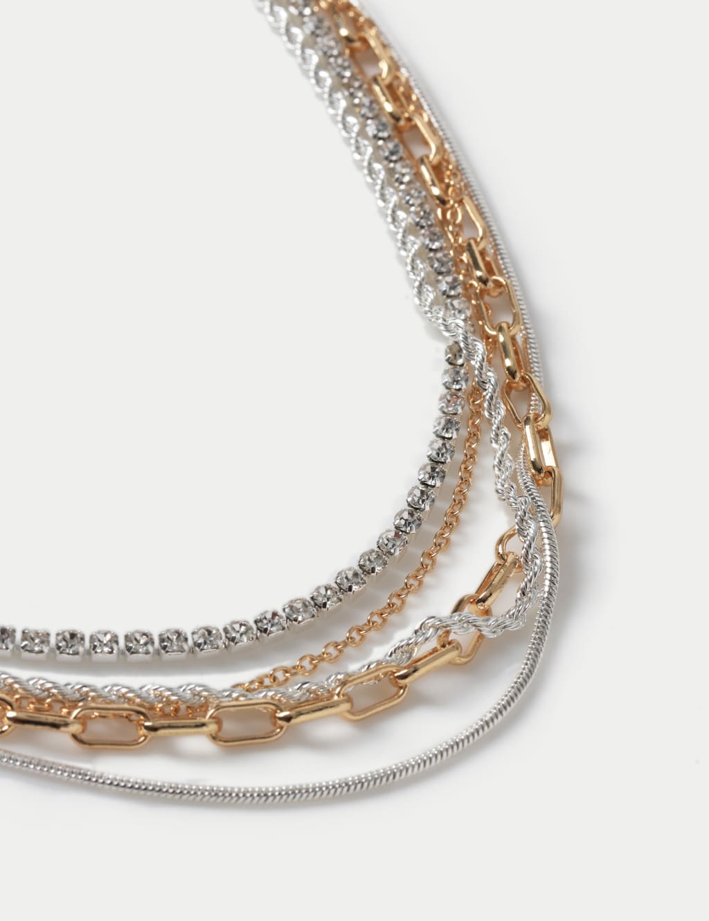 Mixed Metal Multi Row Necklace 2 of 2