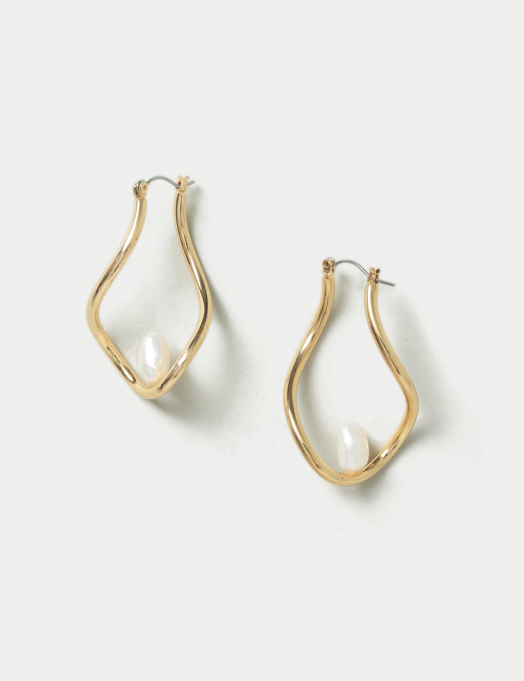 Gold Tone Freshwater Pearl Drop Earrings Autograph M S