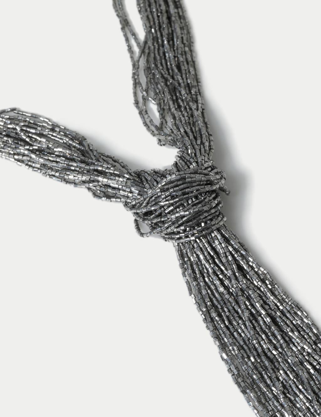 Silver Tone Beaded Longline Necklace 2 of 3