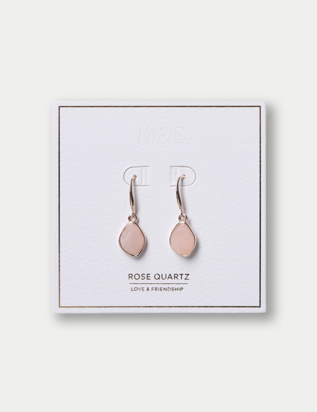 Rose Quartz Drop Earrings M S Collection M S