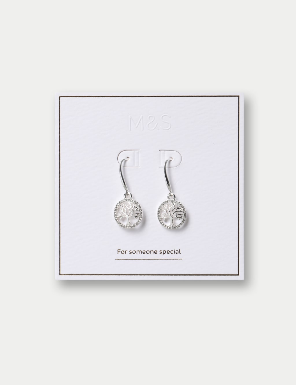 Silver Tone Tree Pattern Earrings 2 of 3