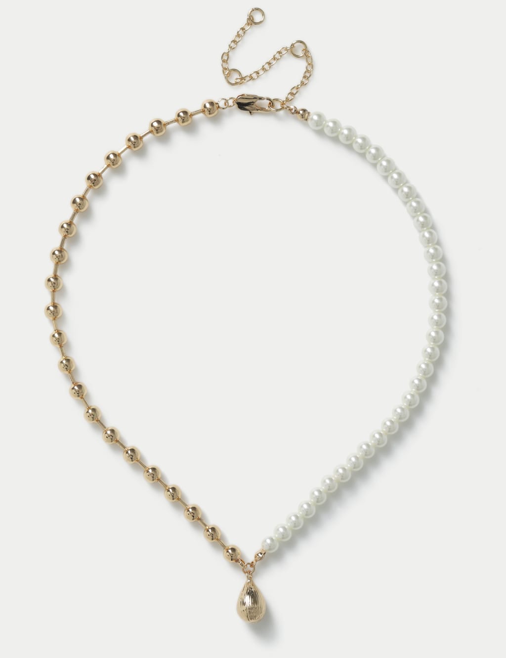 Pearl and Gold Tone Tear Drop Pendant Neckwear 1 of 2