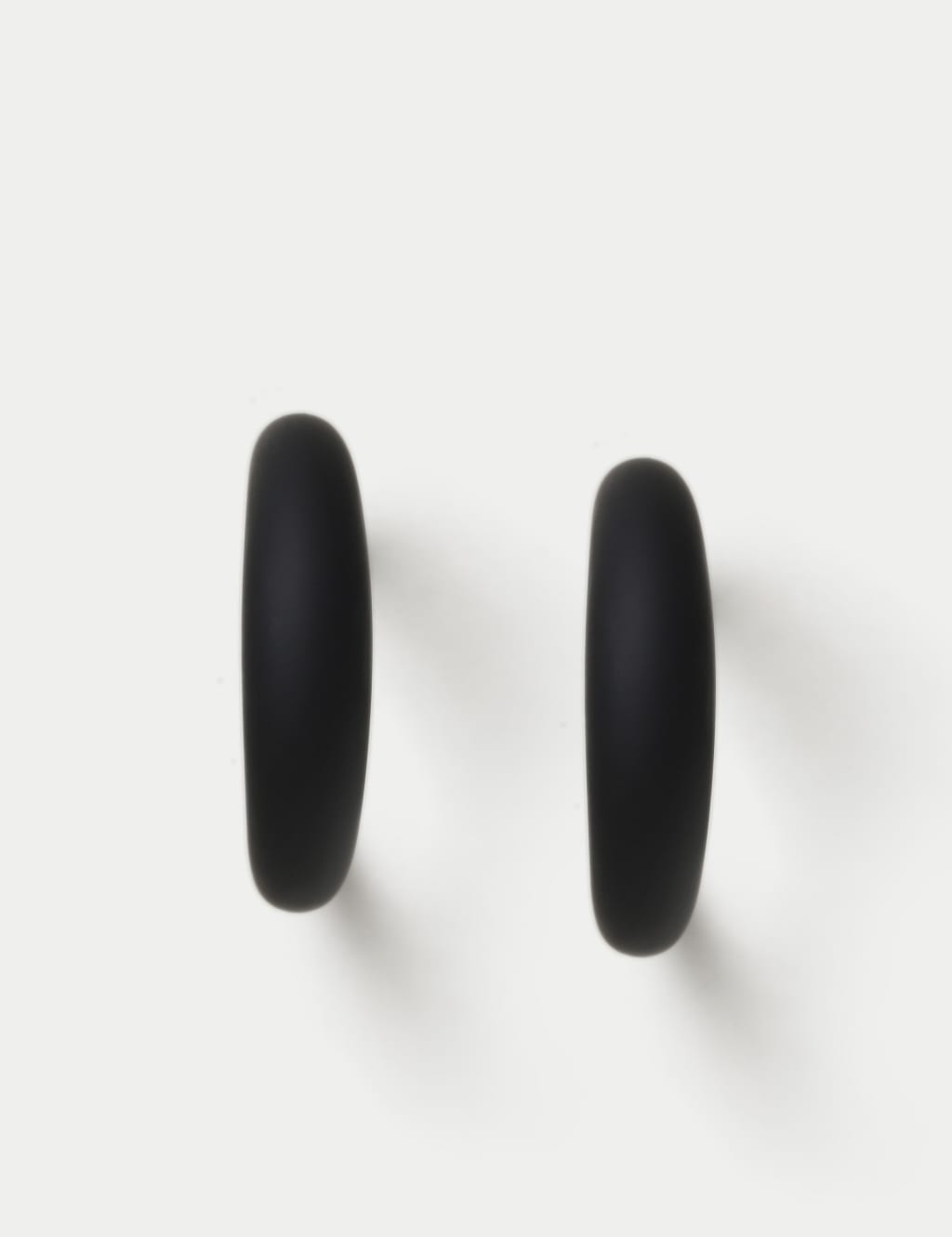 Black Matte Hoop Earrings 2 of 3