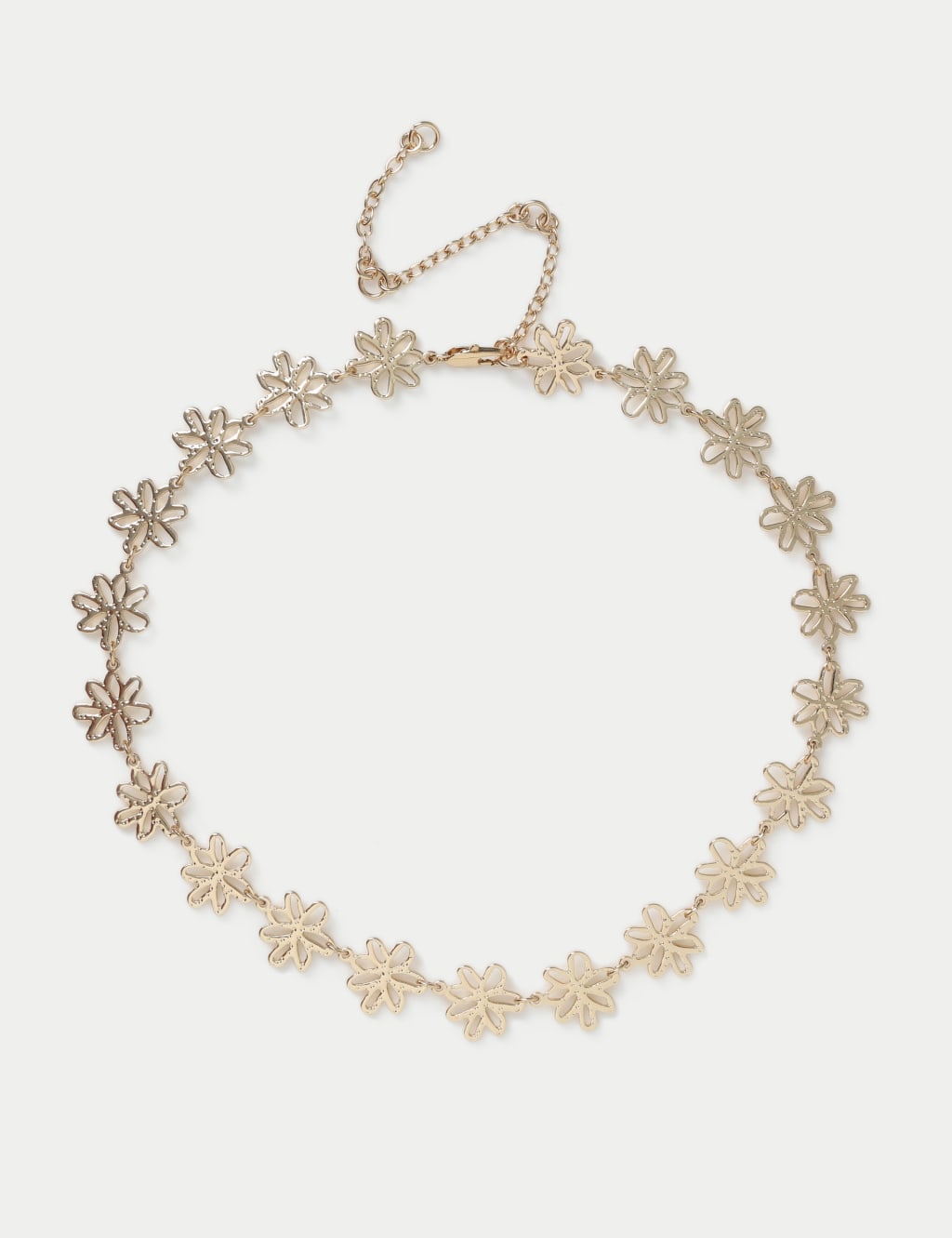 Gold Tone Floral Outline Necklace 1 of 2