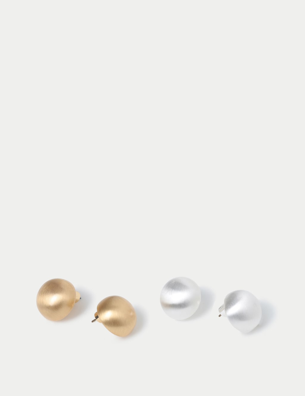 2 Pack Brushed Gold and Silver Tone Stud Earring Set 2 of 2