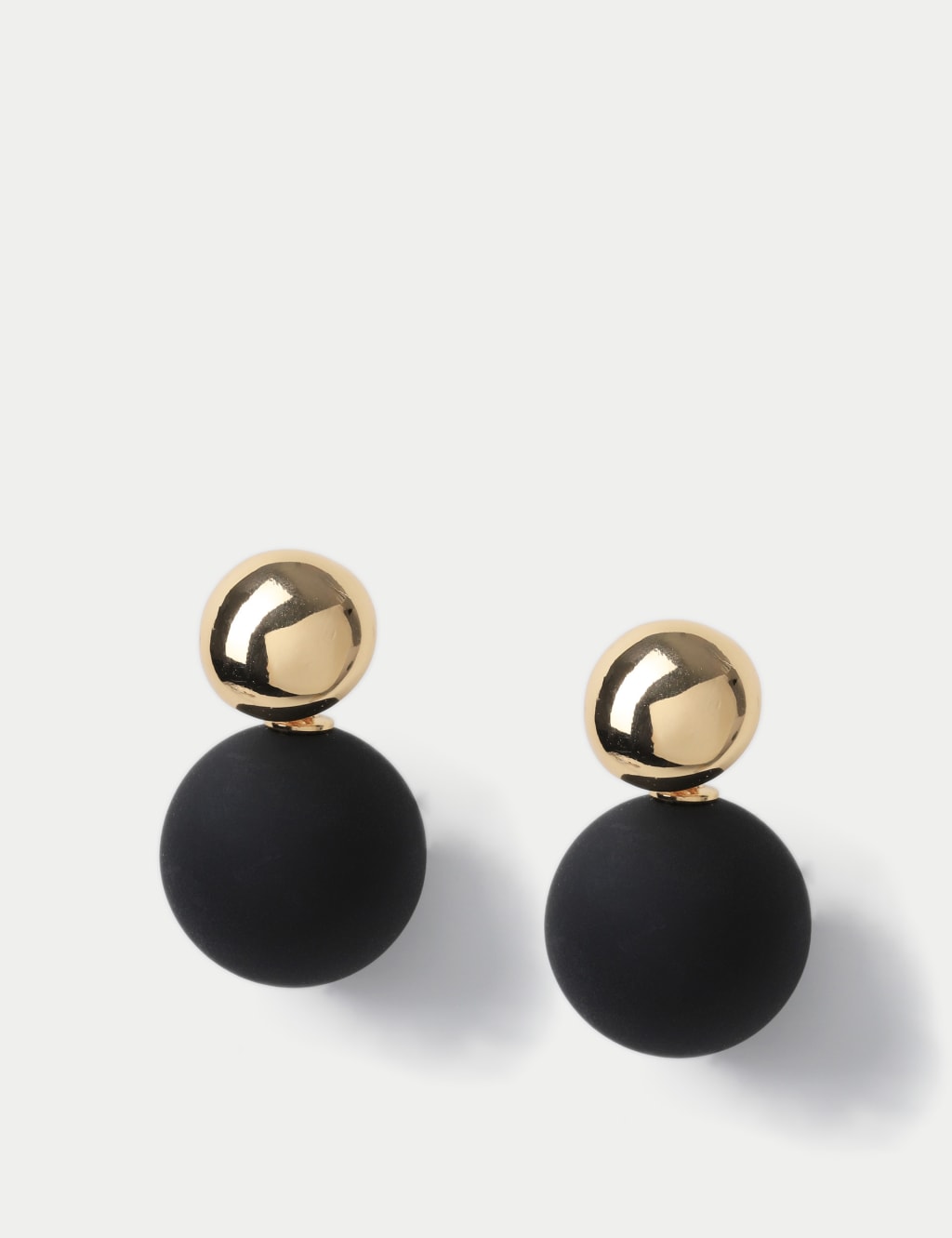 Black Sphere Stud Earring M S Collection M S