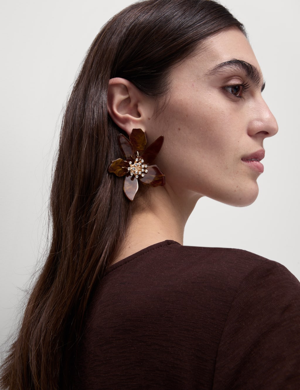 Resin flower earrings sales