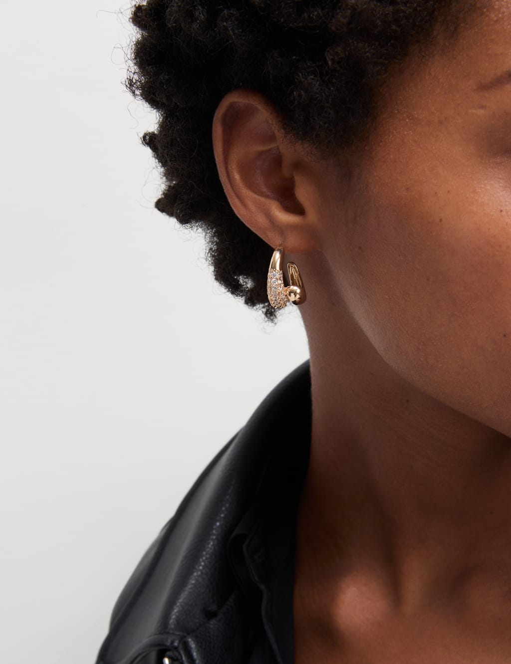 Cubic Zirconia Pave Hoop Earring 2 of 3