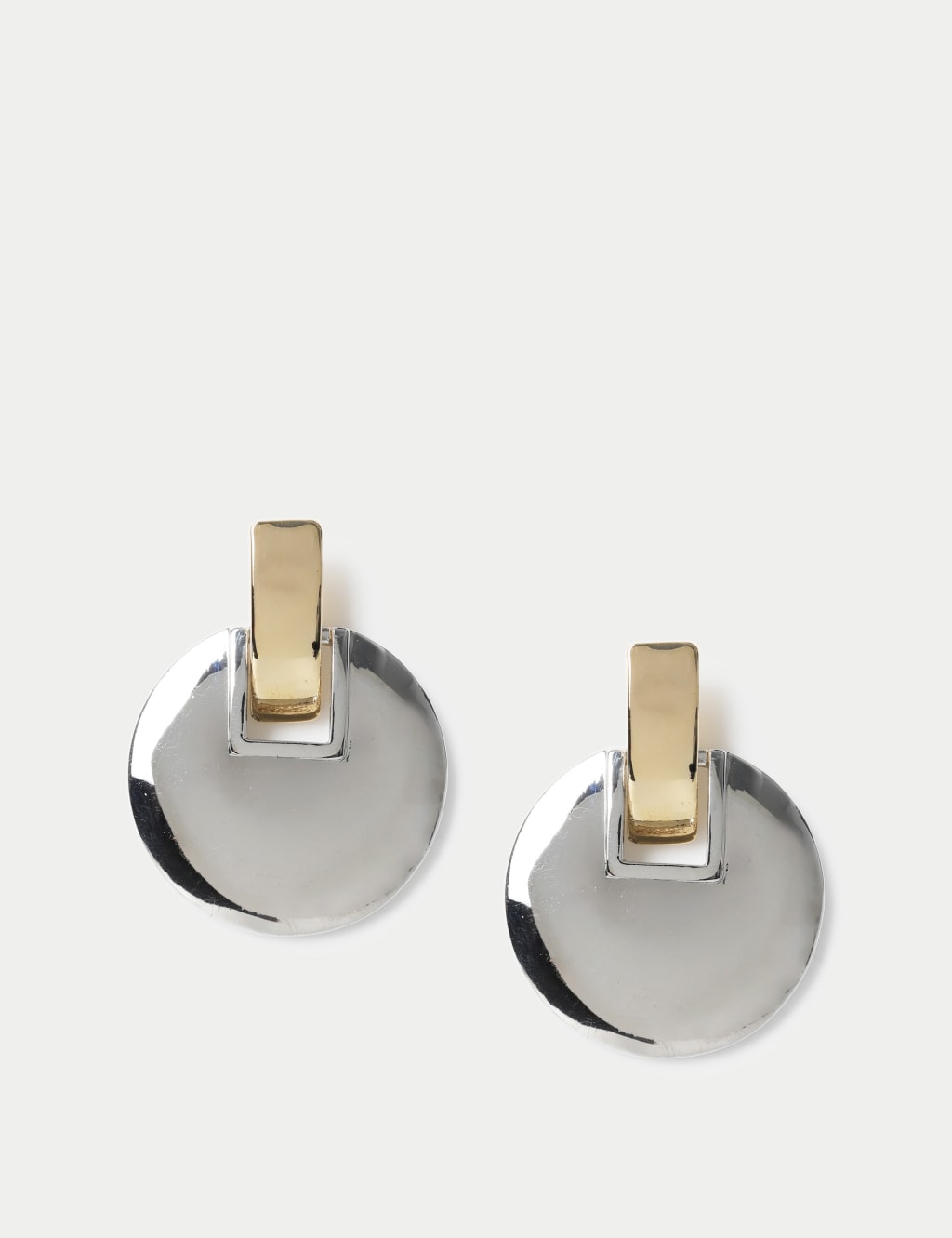 Mixed Metal Circle Drop Earring M S Collection M S