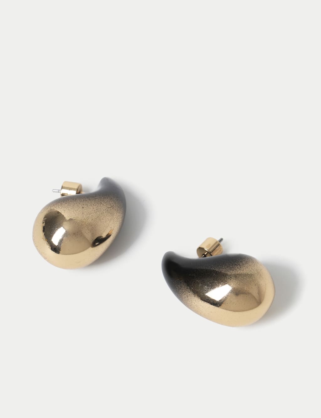 Ombre Black and Gold Tone Tear Drop Earrings 2 of 3
