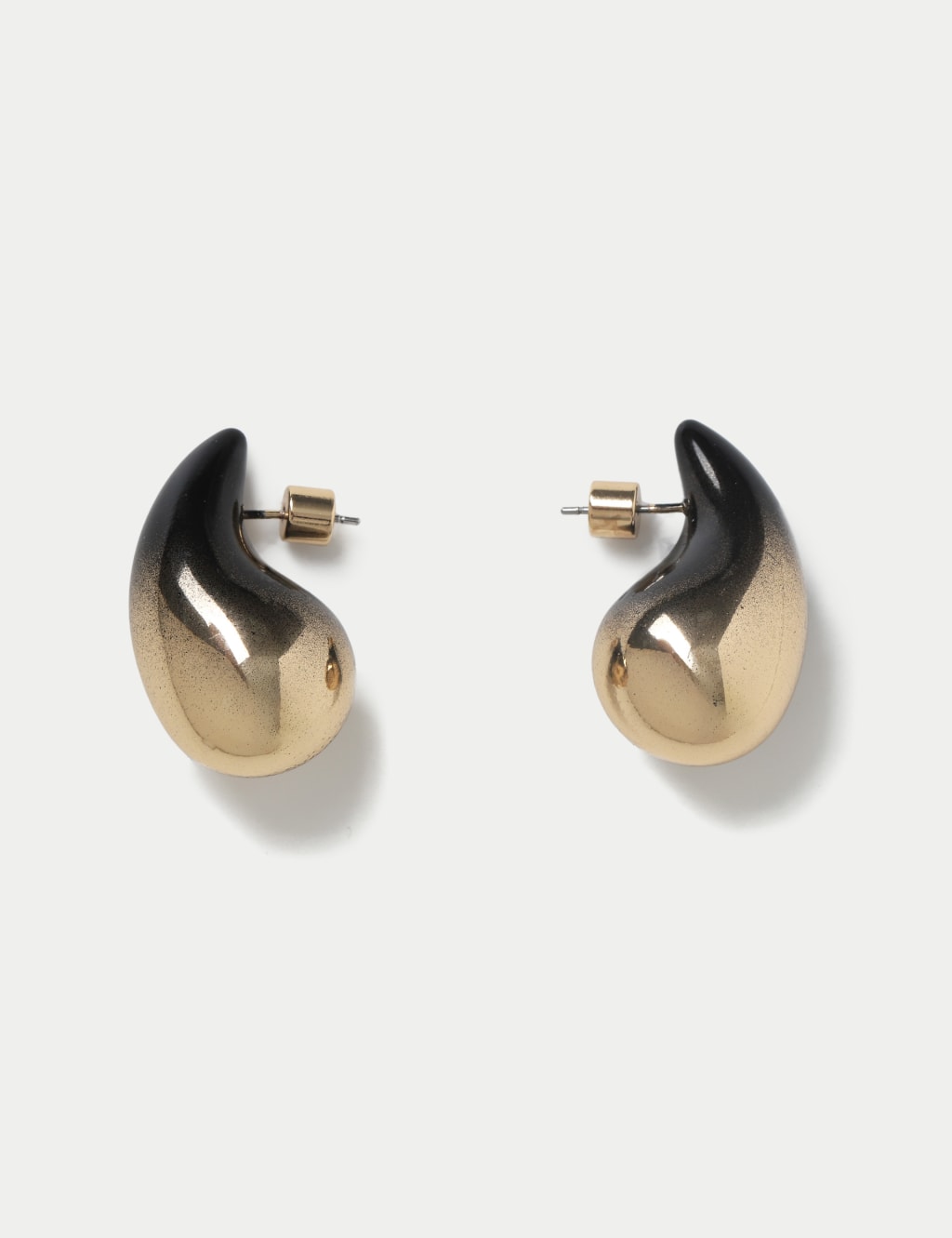 Ombre Black and Gold Tone Tear Drop Earrings 3 of 3