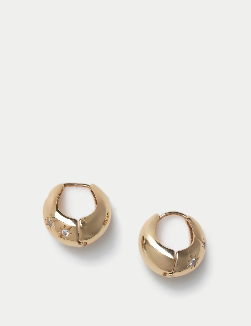 Gold Tone Chubby Hoop Earring 2 of 2