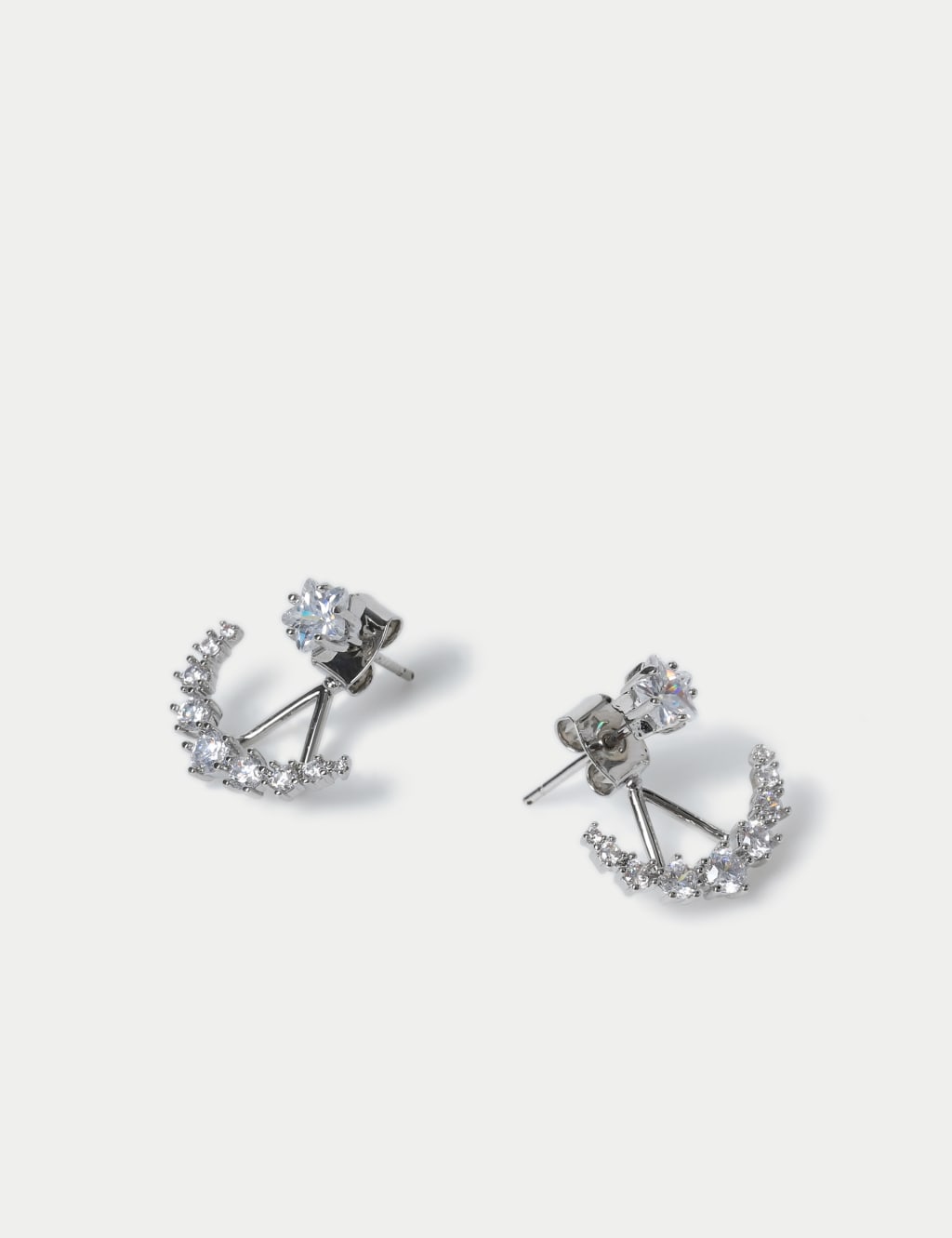 Platinum Plated Cubic Zirconia Stud Earring 2 of 2
