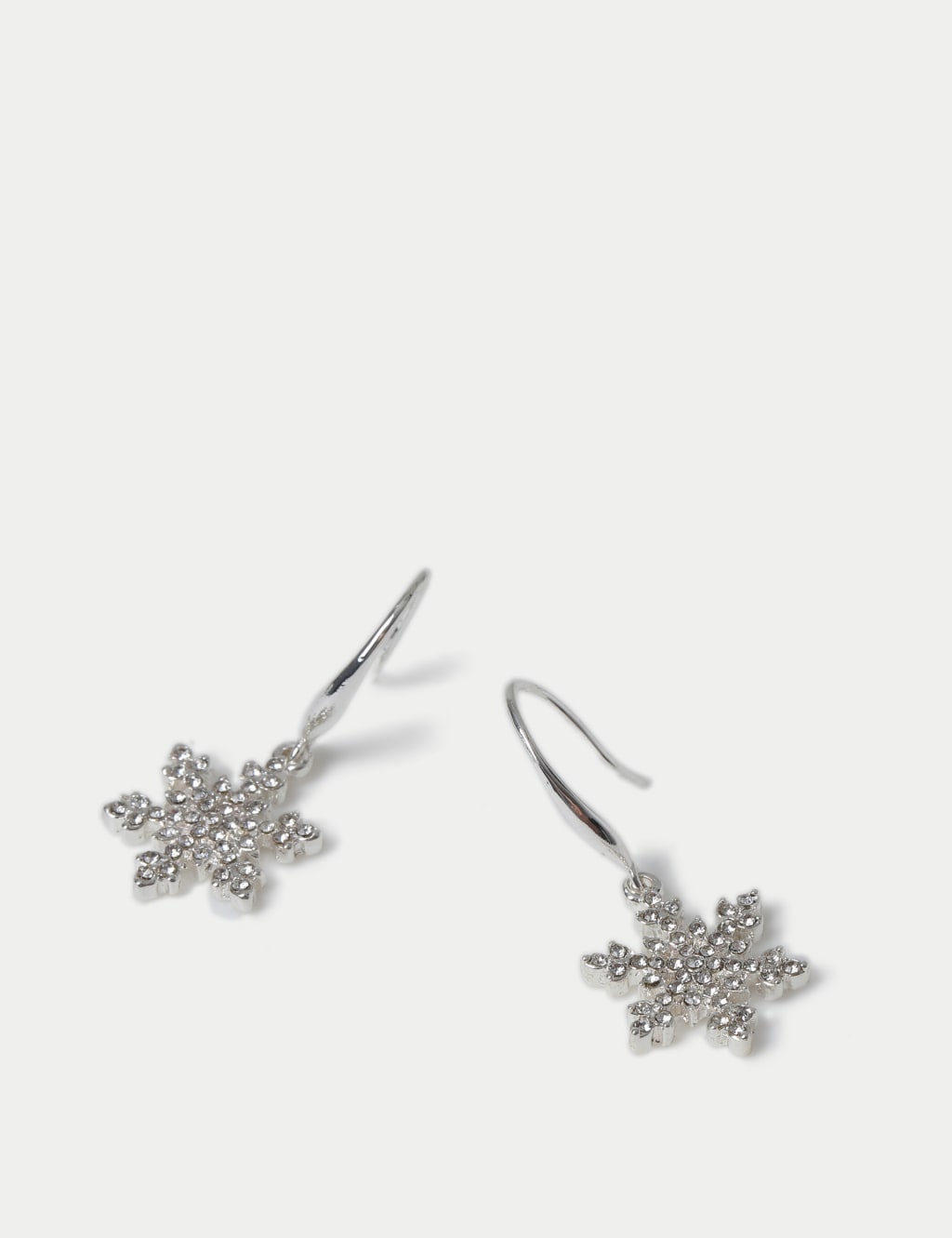 Christmas Silver Tone Snowflake Earrings 2 of 2