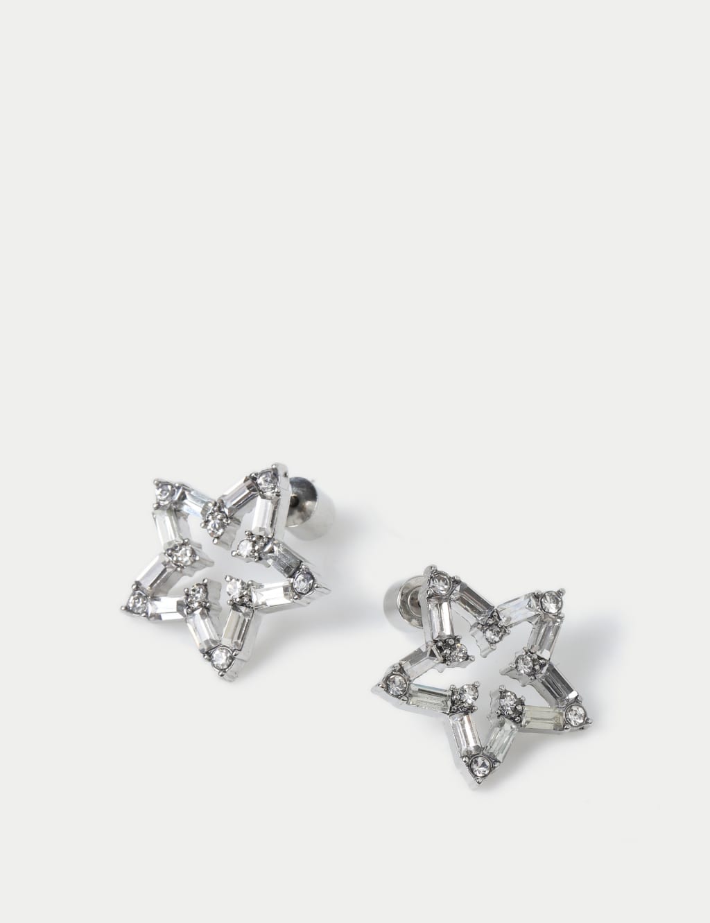 Christmas Silver Tone Stud Star Earrings 2 of 2