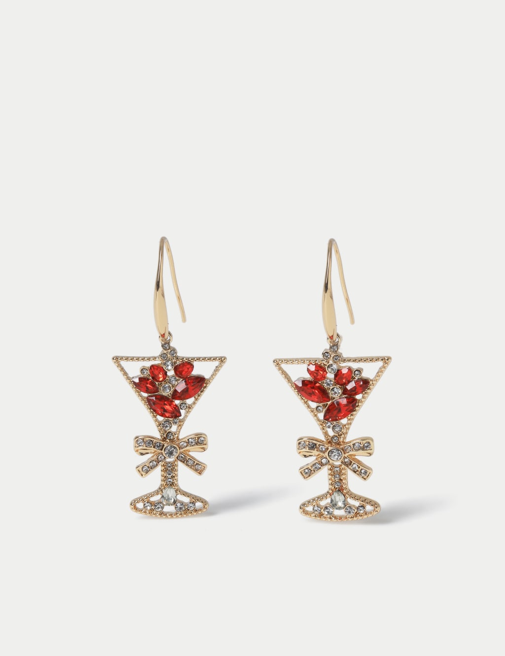 Christmas Cocktail Glass Earrings 1 of 2