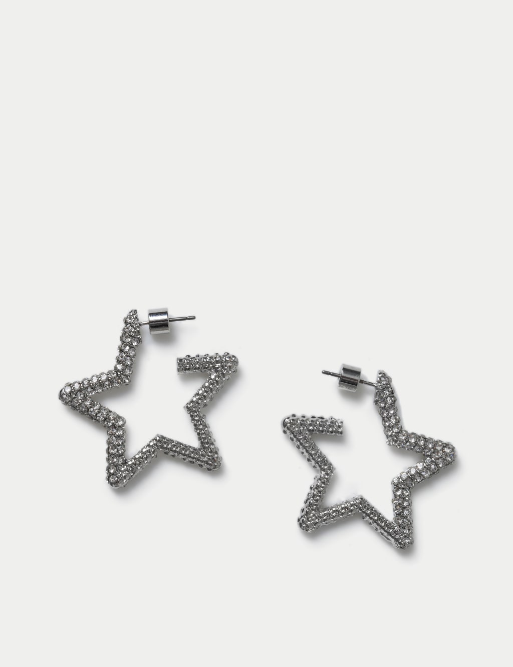 Christmas Rhinestone Detail Star Hoop Earrings 1 of 2
