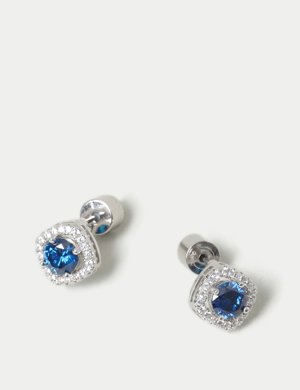 Platinum Plated September Stud Earrings 2 of 3