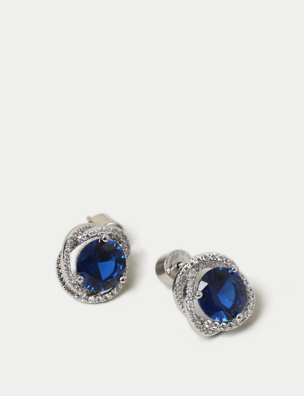 Platinum Plated Mega Sapphire Earrings 2 of 2