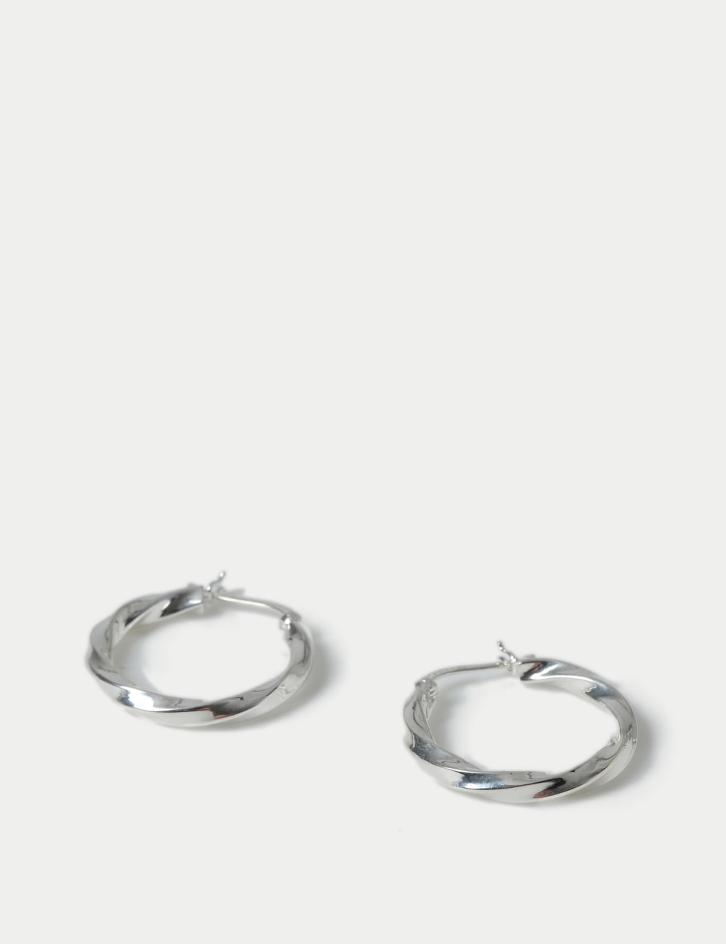 925 Sterling Silver Twist Hoop Earring