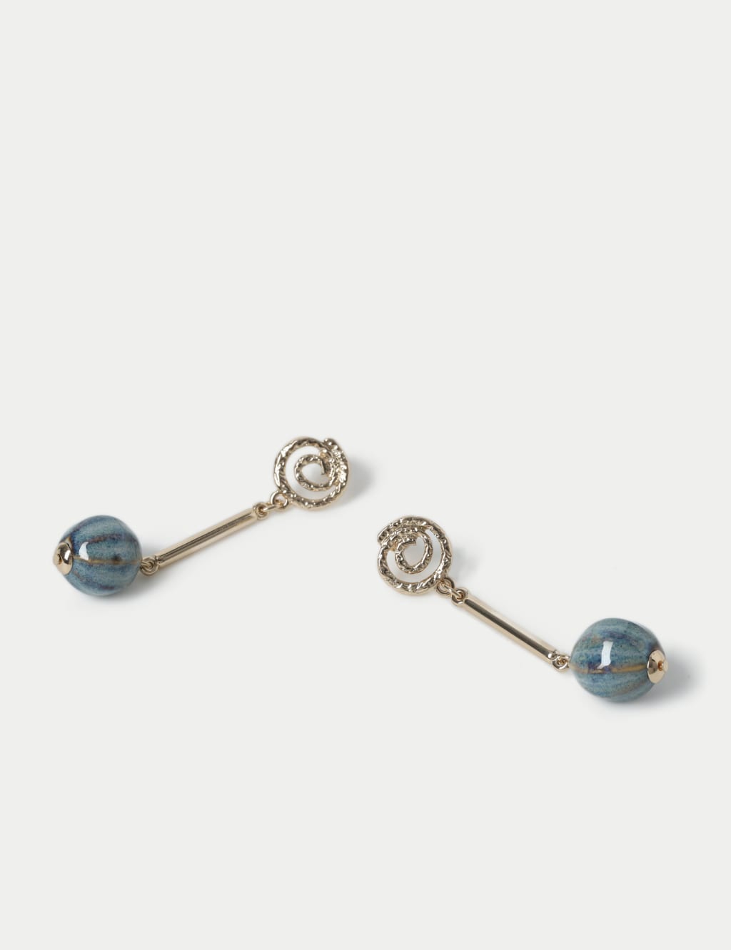 Swirl Detail Stick Drop Ball Earrings 2 of 2