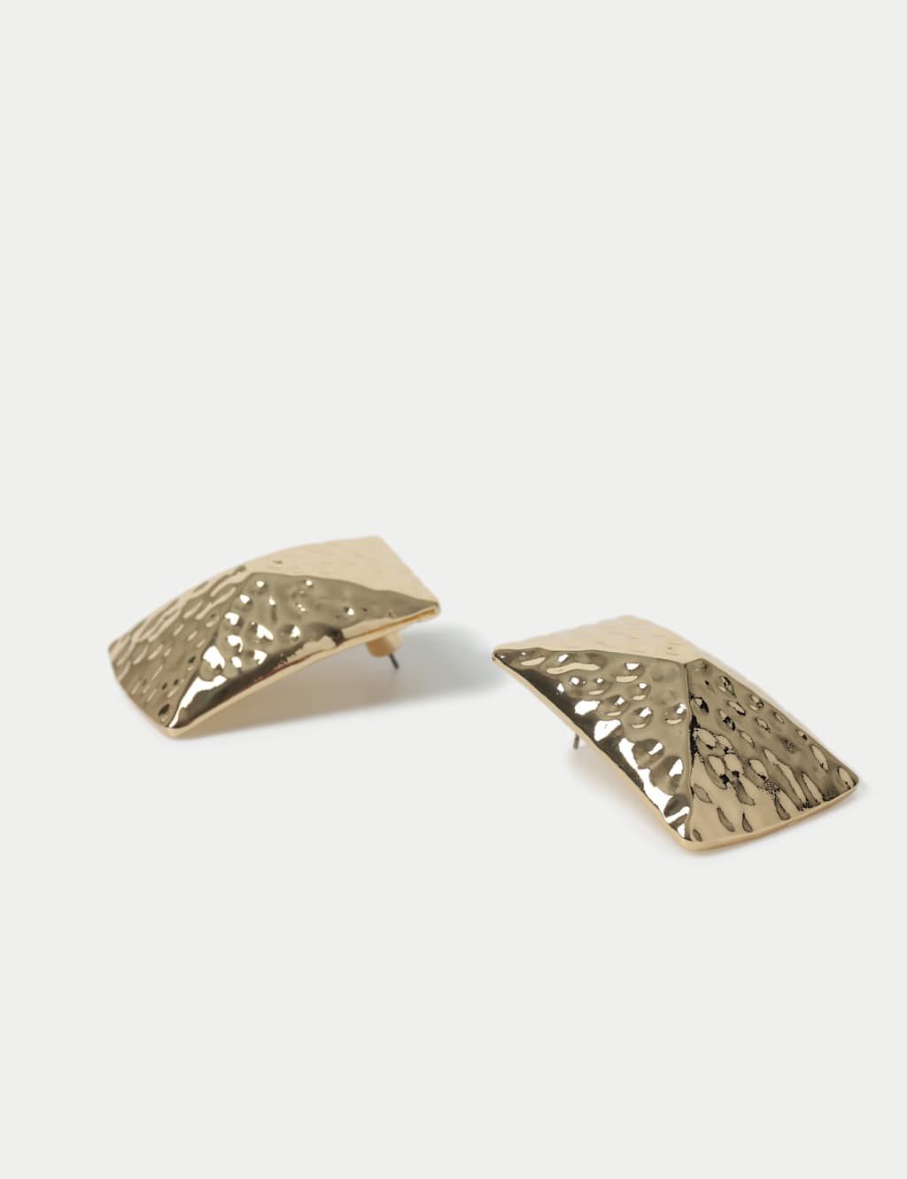 Oversized Hammered Rectangular Earrings 2 of 3