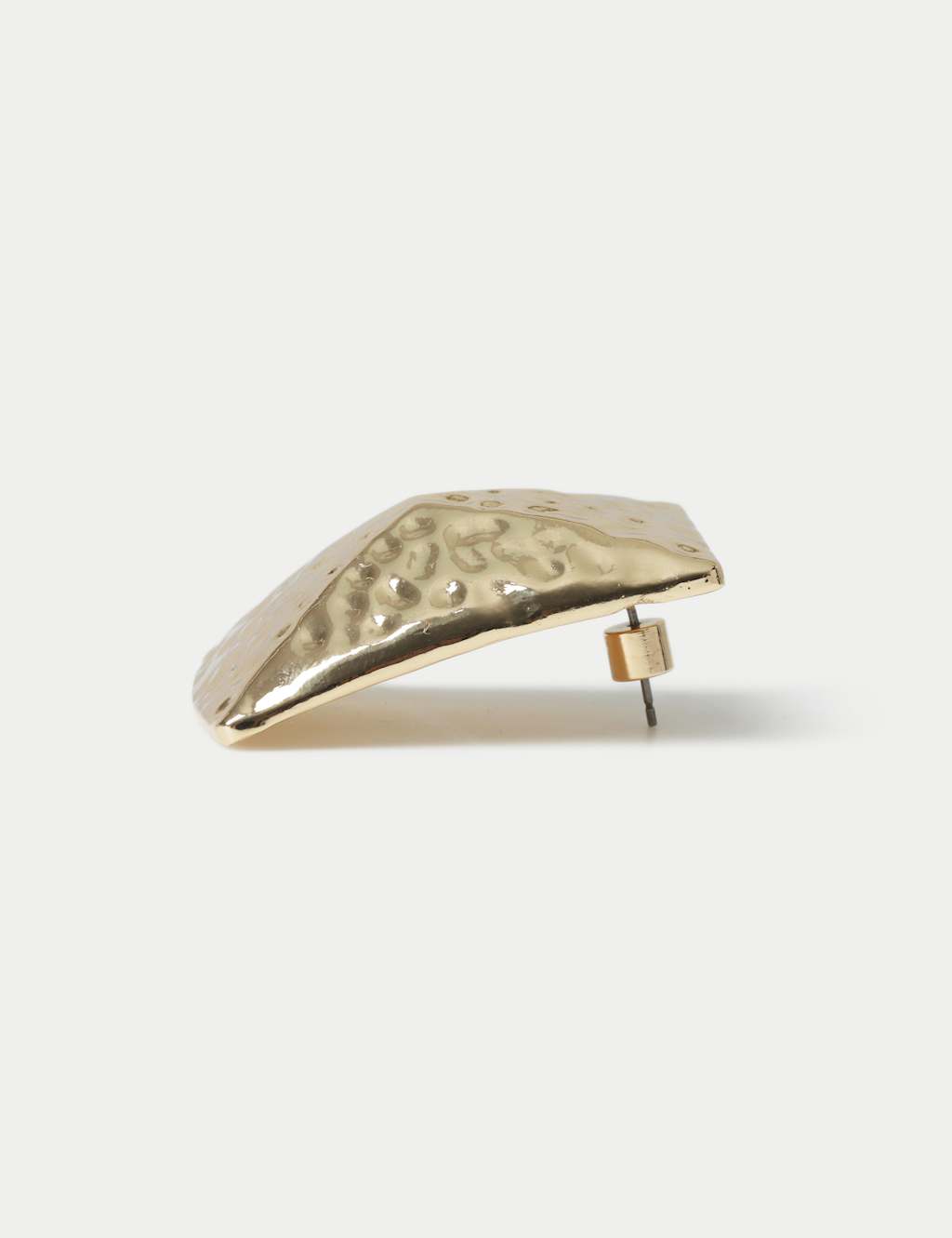 Oversized Hammered Rectangular Earrings 3 of 3