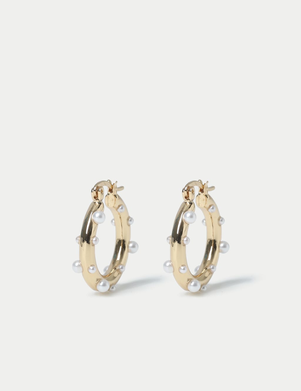 Pearl Dot Hoop Earrings 1 of 2