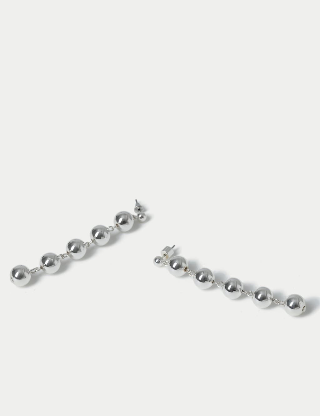 Silver Tone Cascading Ball Drop Earrings 2 of 2