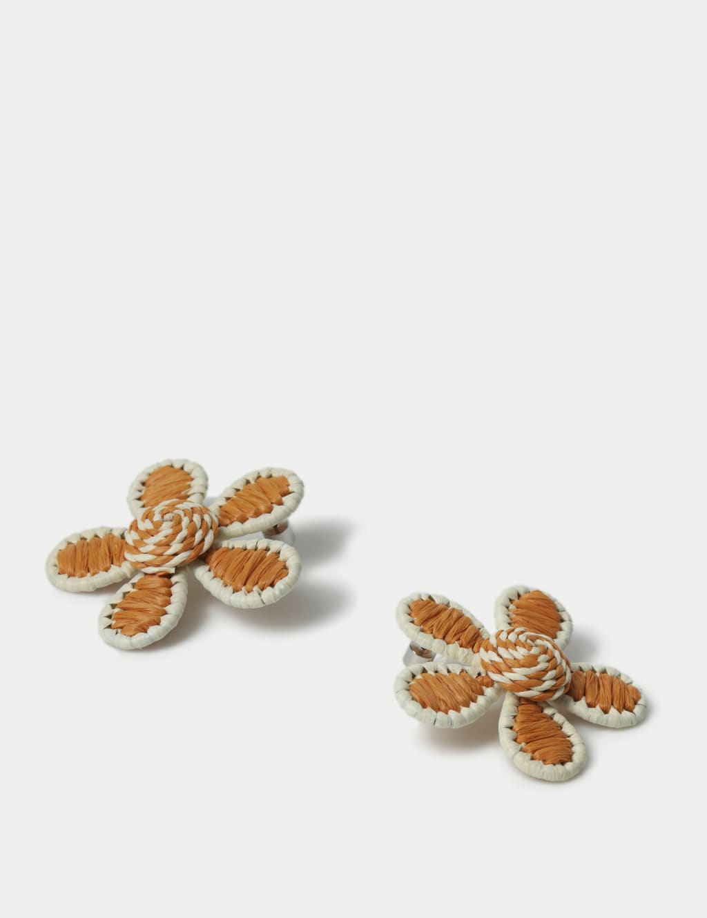 Orange and White Flower Stud Earrings 2 of 2